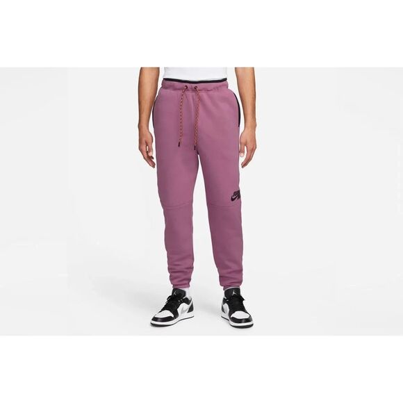Jordan Men's Purple/Black Drawstring Tech Fleece Pants - Picture 1 of 6
